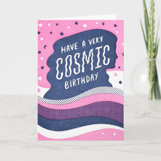 Cosmic Birthday Letterpress Card