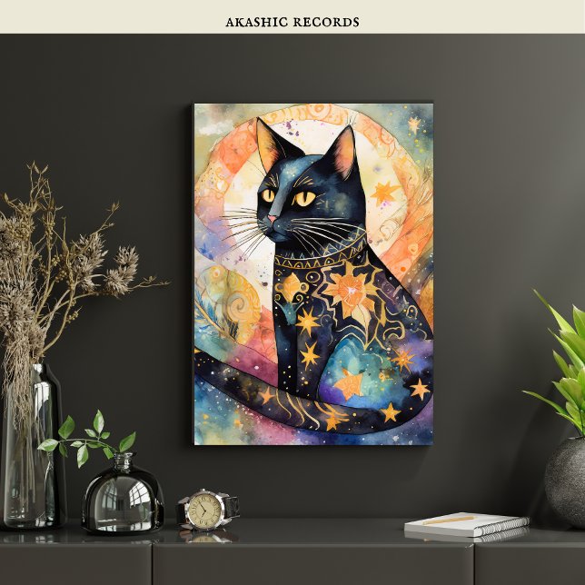 Cosmic Black Cat Art Celestial Cat Magic Spirit    Poster (Creator Uploaded)