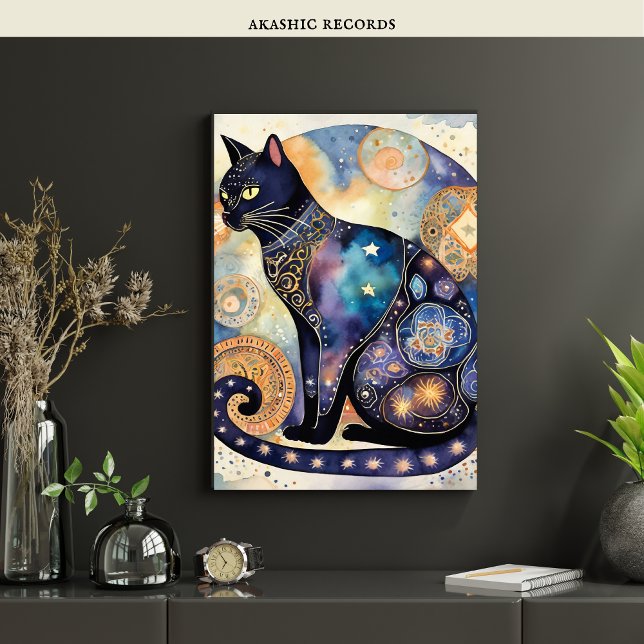 Cosmic Black Cat Art Celestial Cat Magic Spirit    Poster (Creator Uploaded)