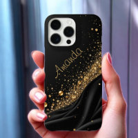cosmic black glitter shell