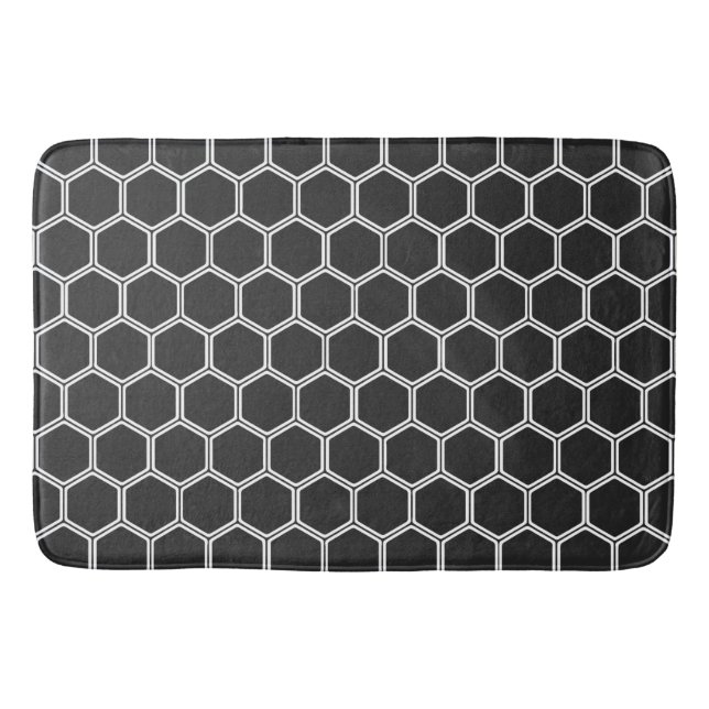 Cosmic Black Hexagon 1 Bath Mat (Front)