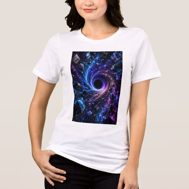 Cosmic Black Hole 3D Women's Tri-Blend Shirt (Front)