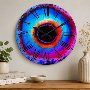 Cosmic Black Hole Wall Colourful Galaxy Astronomy Large Clock
