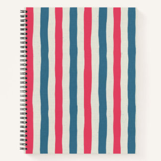 Cosmic Bloom Stripes Notebook