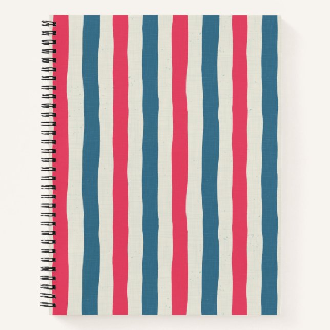 Cosmic Bloom Stripes Notebook (Front)