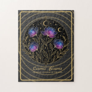 Cosmic Blooms – Celestial Floral Mandala flowers Jigsaw Puzzle