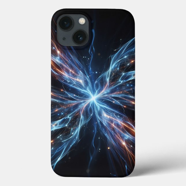 Cosmic Blue and Orange Energy Phone Case Abstract (Back)