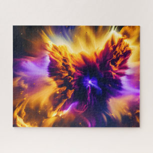 Cosmic Blue and Purple Nebula Explosion in Space Jigsaw Puzzle