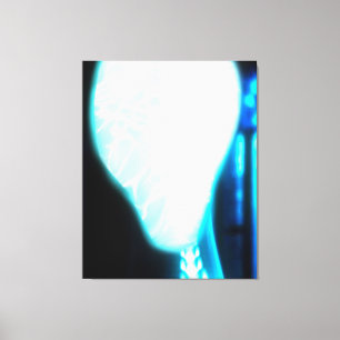 Cosmic Blue Ether Alien Stretched Canvas Print
