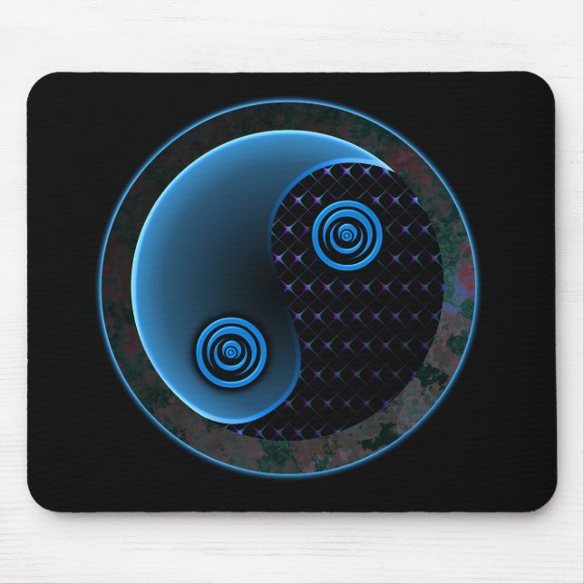 Cosmic Blue in Balance Yin Yang Mouse Pad (Front)