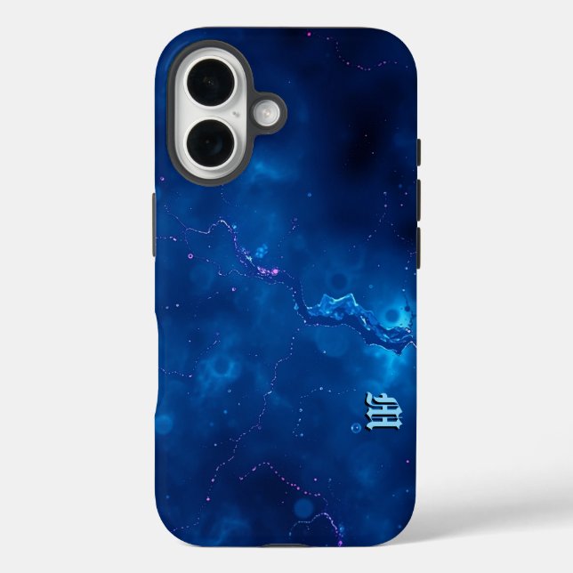 Cosmic Blue Nebula Abstract Art Case-Mate iPhone Case (Back)
