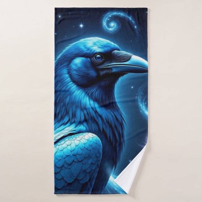 Cosmic Blue Raven Bath Towel (Bath Towel)