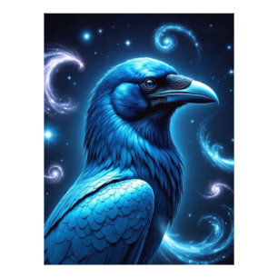 Cosmic Blue Raven Photo Print