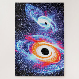 Cosmic Blue Red Orange Galactic Exciting Fun Space Jigsaw Puzzle