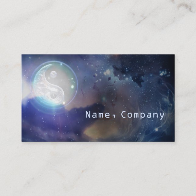 Cosmic Blue Yin Yang Business Card (Front)