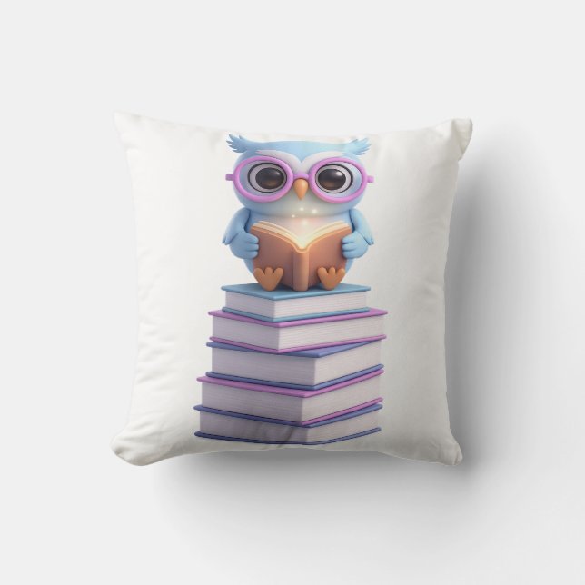 Cosmic Book Owl Cushion (Front)