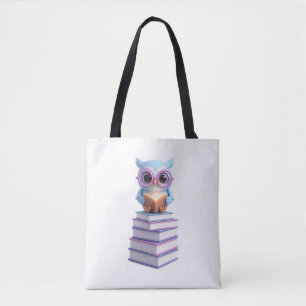 Cosmic Book Owl Tote Bag