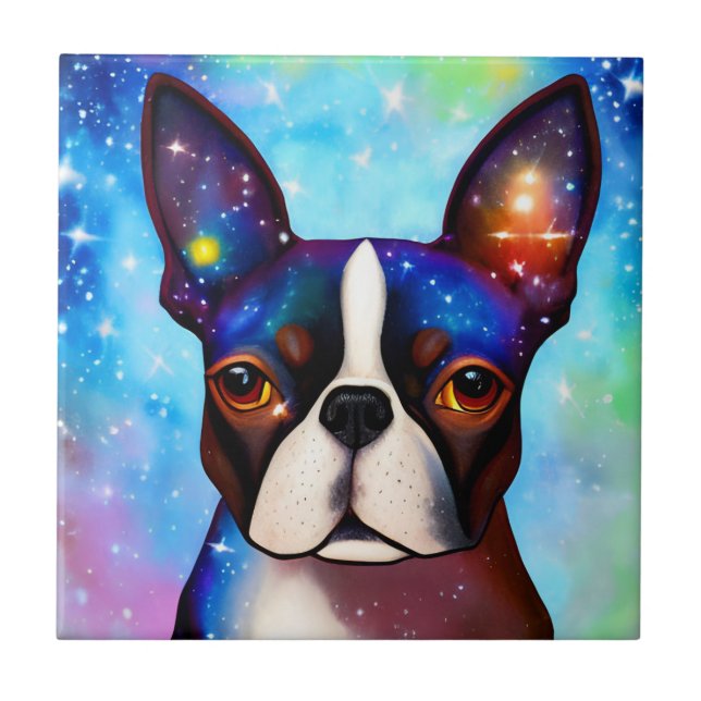 Cosmic Boston Terrier  Tile (Front)