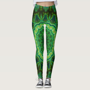 Cosmic Broccoli Black Light Rave Leggings