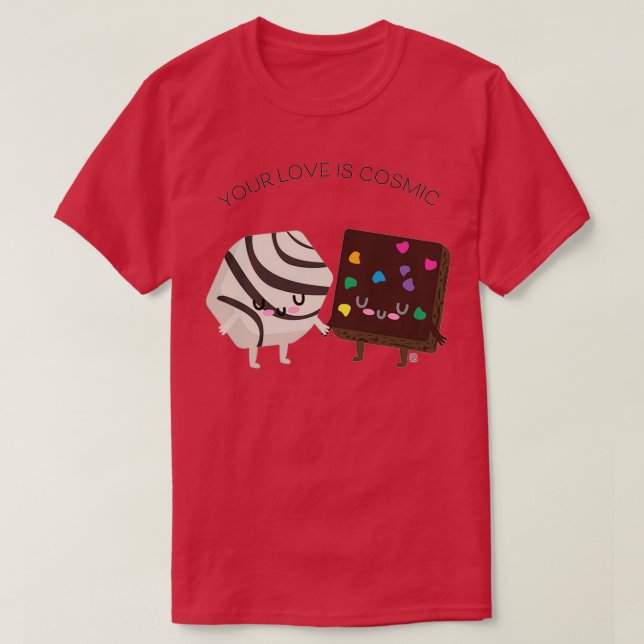 Cosmic Brownie And Zebra Cake T-Shirt (Design Front)