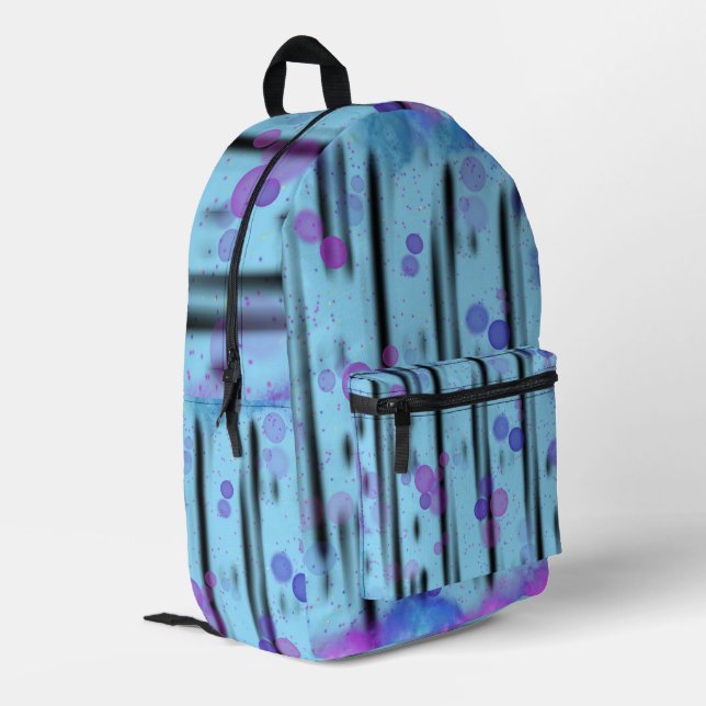 Cosmic Bubble Flow Printed Backpack (Back Corner Left)