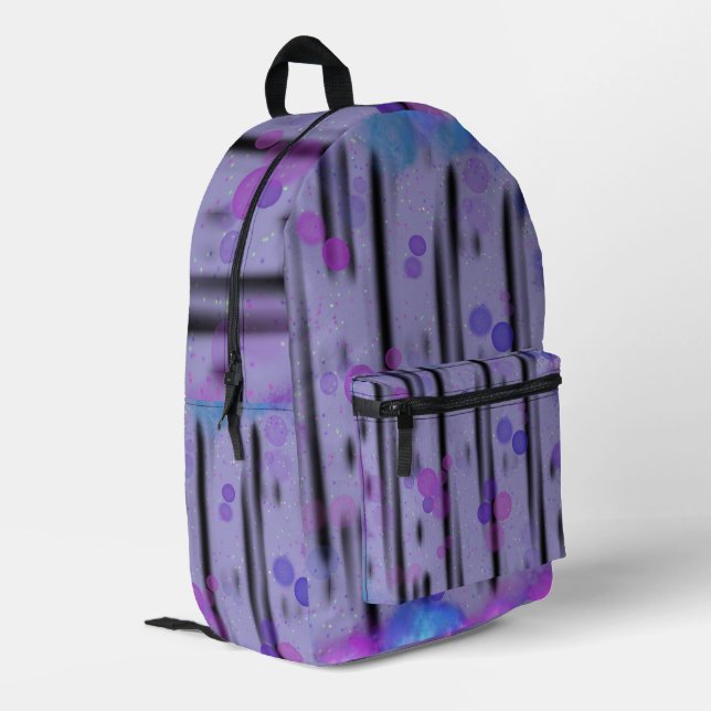 Cosmic Bubble Flow Printed Backpack (Back Corner Left)