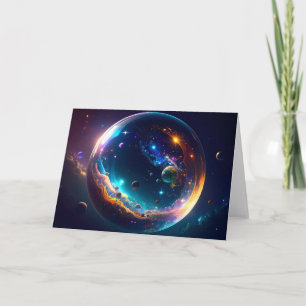 Cosmic Bubble Galaxy Fantasy Art Card