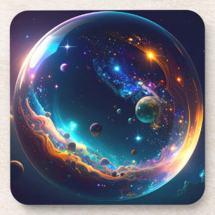 Cosmic Bubble Galaxy Fantasy Art Coaster