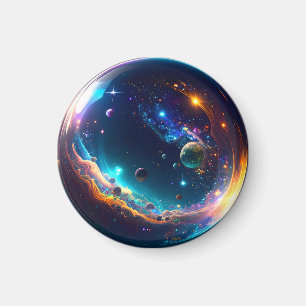 Cosmic Bubble Galaxy Fantasy Art Magnet