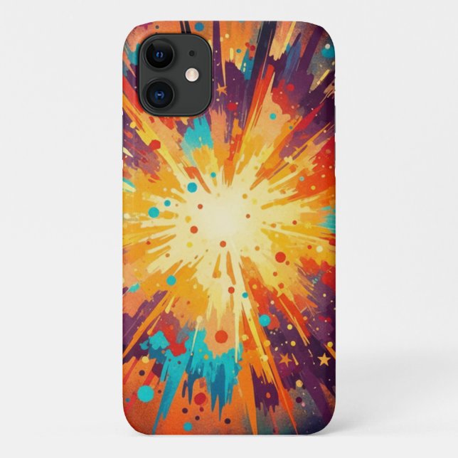 Cosmic Burst Abstract Splatter Art Case-Mate iPhone Case (Back)