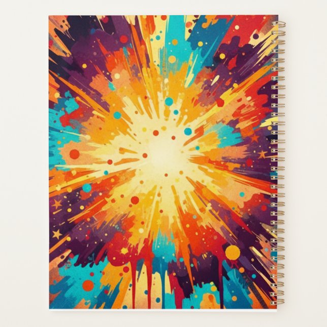 Cosmic Burst Abstract Splatter Art Planner (Back)