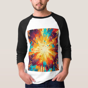 Cosmic Burst Abstract Splatter Art T-Shirt