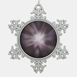 Cosmic Burst Artwork Snowflake Pewter Christmas Ornament
