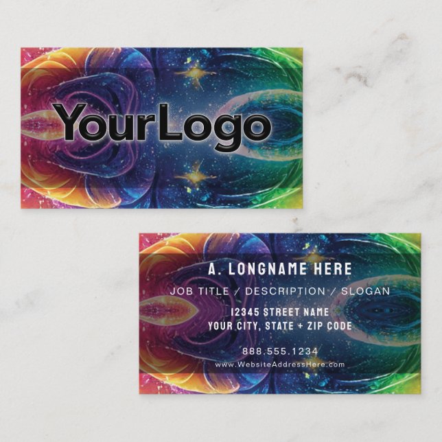 Cosmic Burst Galaxy Reiki Healer Company Logo  Business Card (Front/Back)