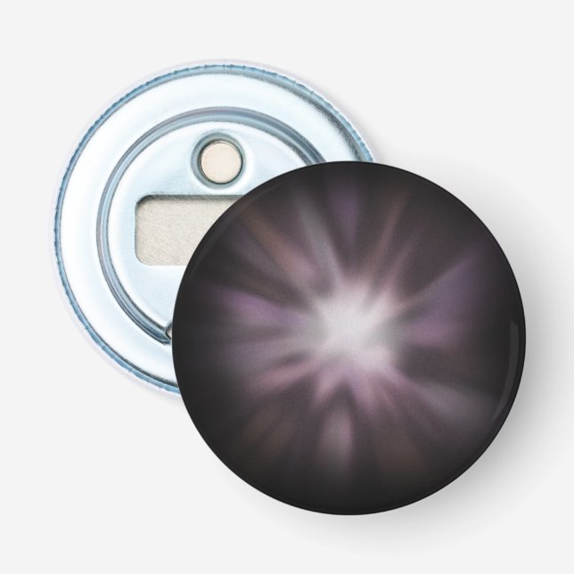Cosmic Burst - Space Explosion on Black Bottle Opener (Front)