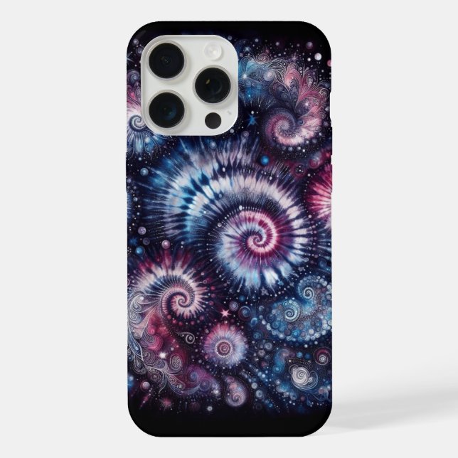 Cosmic Burst, Tie-dye pattern iPhone Case (Back)