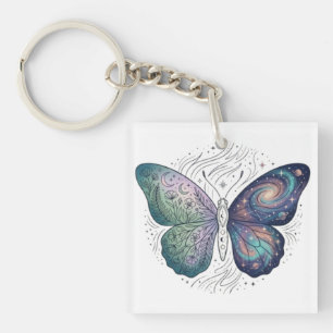 Cosmic Butterfly Celestial Nature Aesthetic Key Ring