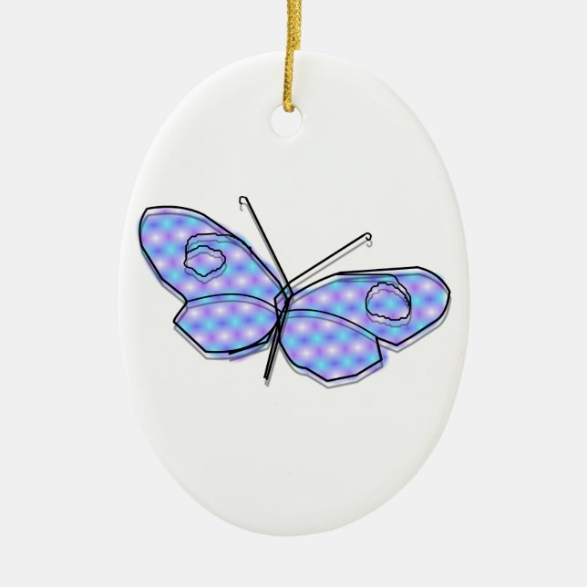 Cosmic Butterfly Ceramic Tree Decoration (Front)