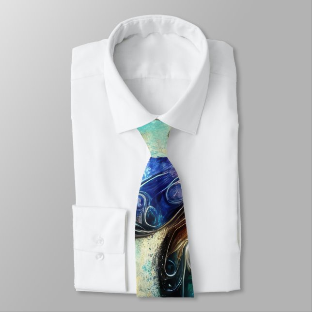 Cosmic Butterfly Fantasy Artwork Tie (Tied)