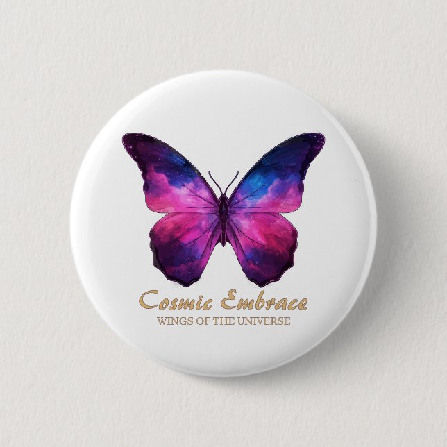 Cosmic Butterfly Galaxy Wings 6 Cm Round Badge (Front)