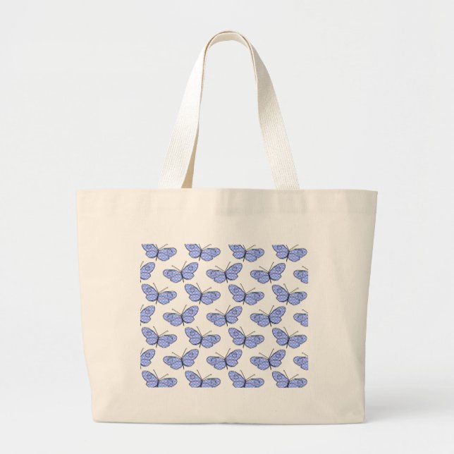 Cosmic Butterfly Pattern Large Tote Bag (Front)
