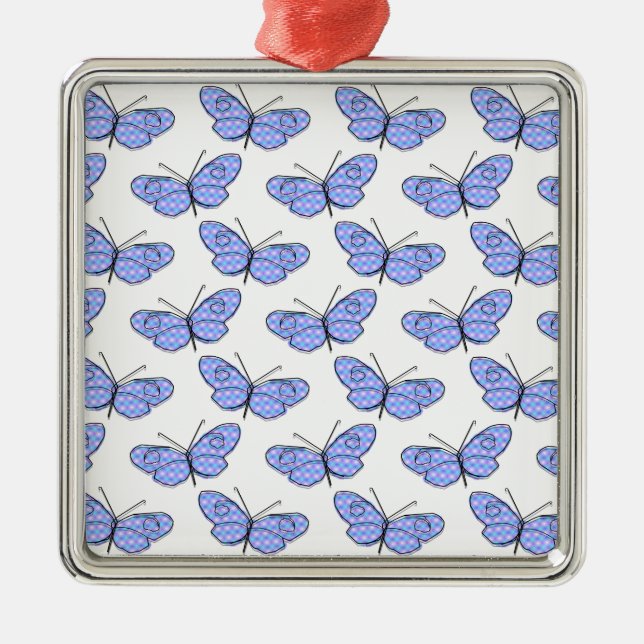 Cosmic Butterfly Pattern Metal Tree Decoration (Front)