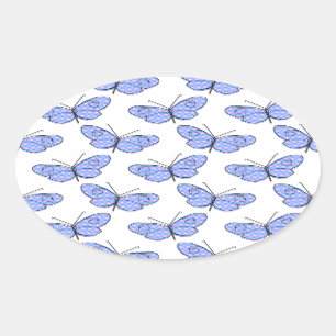 Cosmic Butterfly Pattern Oval Sticker