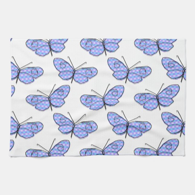 Cosmic Butterfly Pattern Tea Towel (Horizontal)