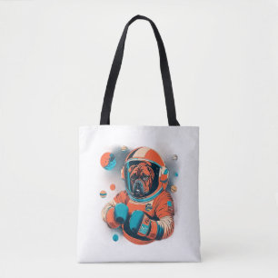 Cosmic Canine The Astronaut Boxer    Tote Bag