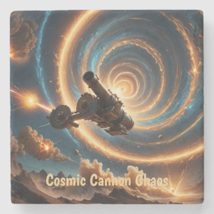 Cosmic Cannon Chaos Stone Coaster