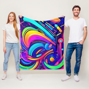Cosmic Canvas: A Universe of Colour Fleece Blanket