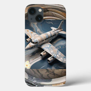 "Cosmic Canvas: The Marbled Aviator" iPhone 13 Case