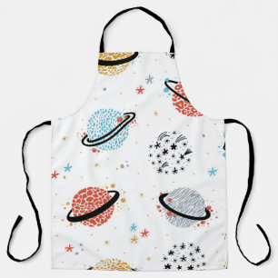 Cosmic Cartoons: Vintage Space Wonders Apron