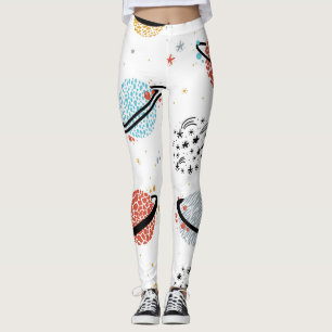 Cosmic Cartoons: Vintage Space Wonders Leggings